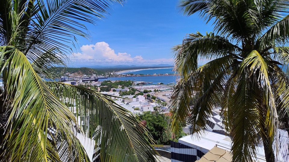 An unexpected scenic spot provided a nice view over the port of Mazatlan.