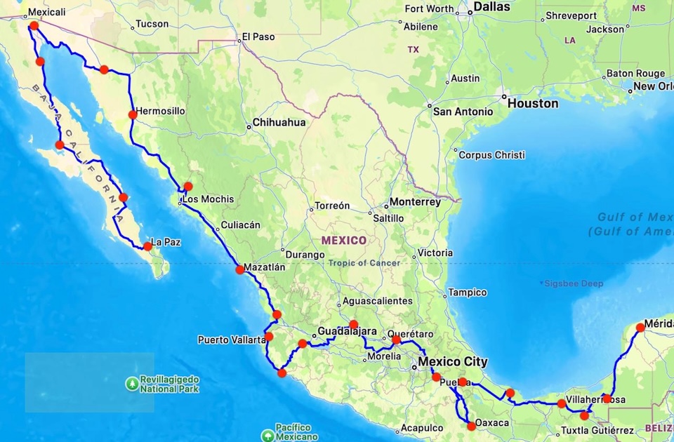 In June of 2025 I left Merida and rode my motorcycle to the other side of the country.